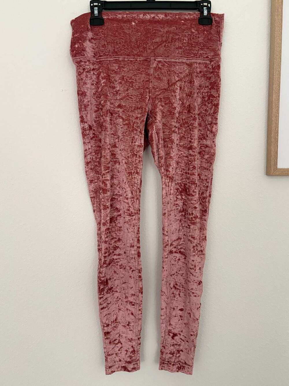 Rare pink velvet lululemon wunder lounge high rise leggings size 10